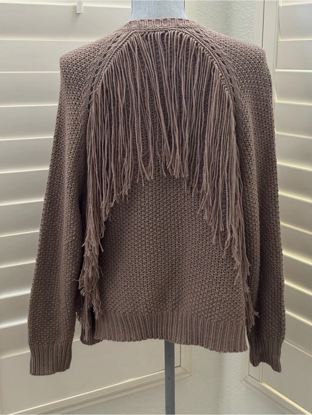 Sweet Generis Brown Fringe Open Cardigan SIZE S/M Coastal Cowgirl Western
